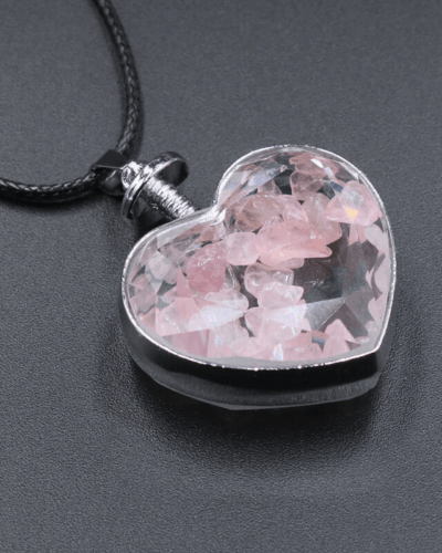 Simple Heart Citrine Crystal Necklace Chip Stones Pendant Wholesale