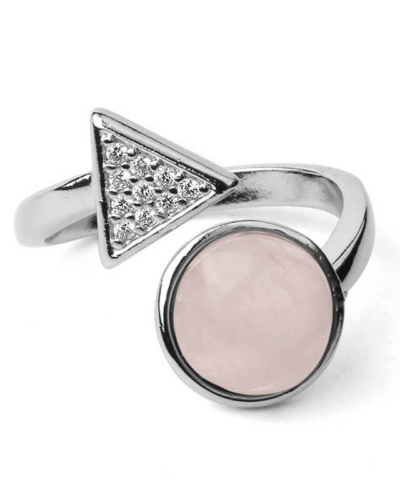 Adjustable Triangle Round Beaded Crystal Ring Unisex Wholesale