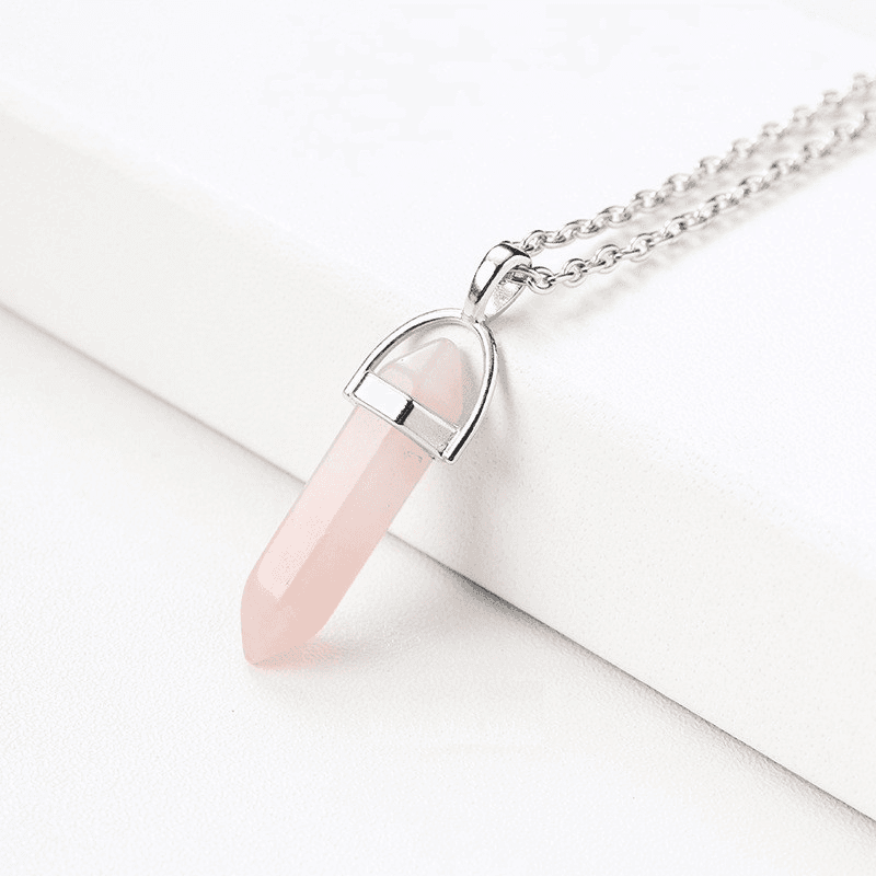 Rose Quartz Necklace Genuine Crystal Pendant for Women and Men Bulk