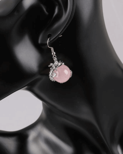 Genuine Round Crystal Earrings with Dragon Entwined Wholesale