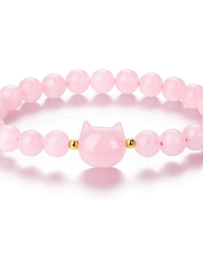 Simple Cat Healing Crystal Bracelets 8mm Unisex Wholesale