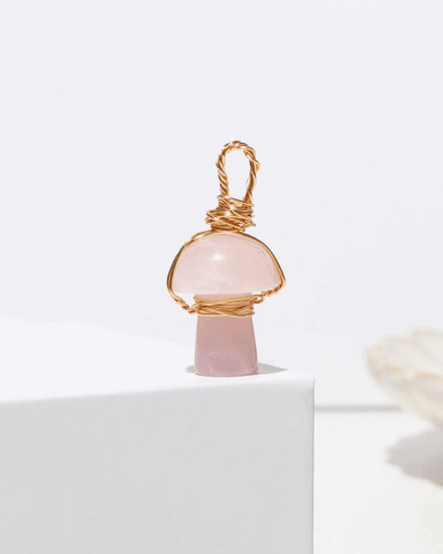 Colorful Mushroom Crystal Pendant Chain Healing Crystal Pendant Bulk