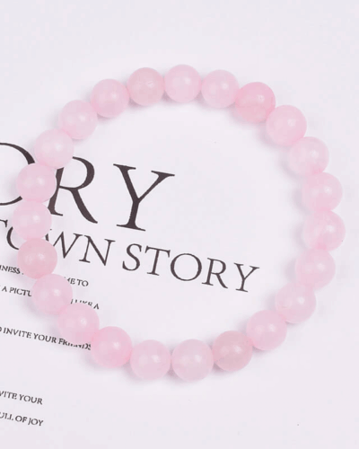 Women's Healing Pink Rose Quartz Bracelet for Love