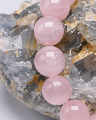 Women's Healing Pink Rose Quartz Bracelet for Love