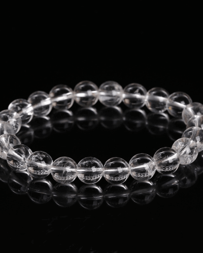 5A Grade High Purity Clear Quartz Bead Bracelet Daily Wear