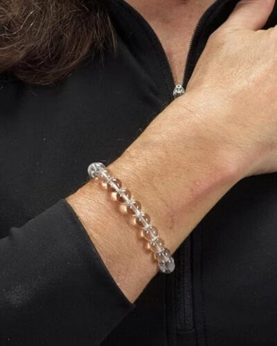 5A Grade High Purity Clear Quartz Bead Bracelet Daily Wear