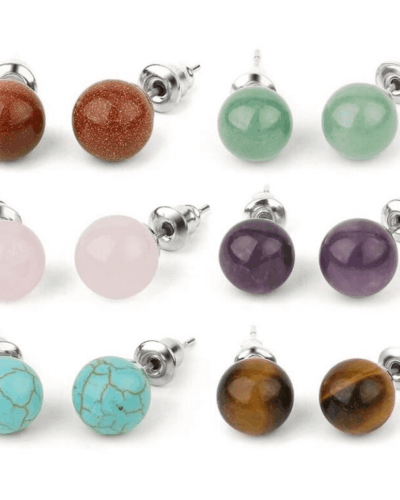 Round Crystal Stud Earrings for Women Wholesale