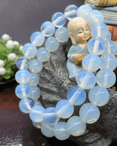 Round Opalite Bead Bracelet Healing Crystal Gemstone