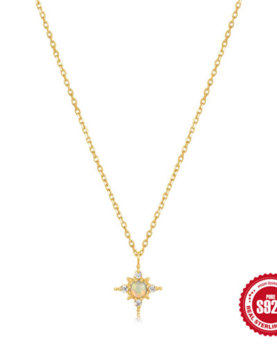 S925 8 point Star Necklace with Opal Gemstone Wholesale show
