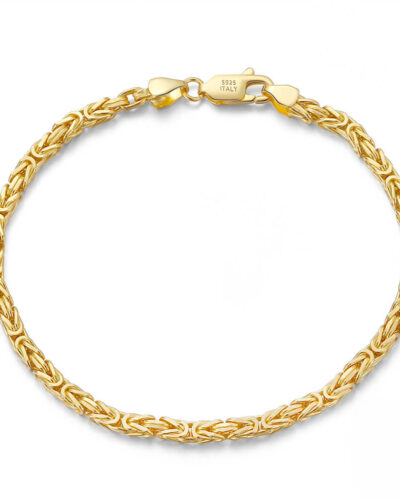 S925 Byzantine Chain Silver Bracelet Wholesale 18k gold plated