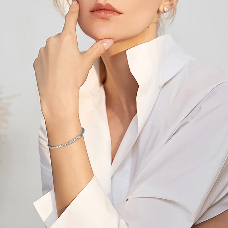 S925 Byzantine Chain Silver Bracelet Wholesale 5