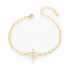 S925 Paper Clip Link Bracelet Pave Set CZ SHOW