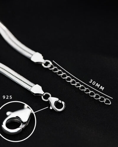 Alternatief beeld van S925 Silver Flat Snake Chain Bracelet for Men