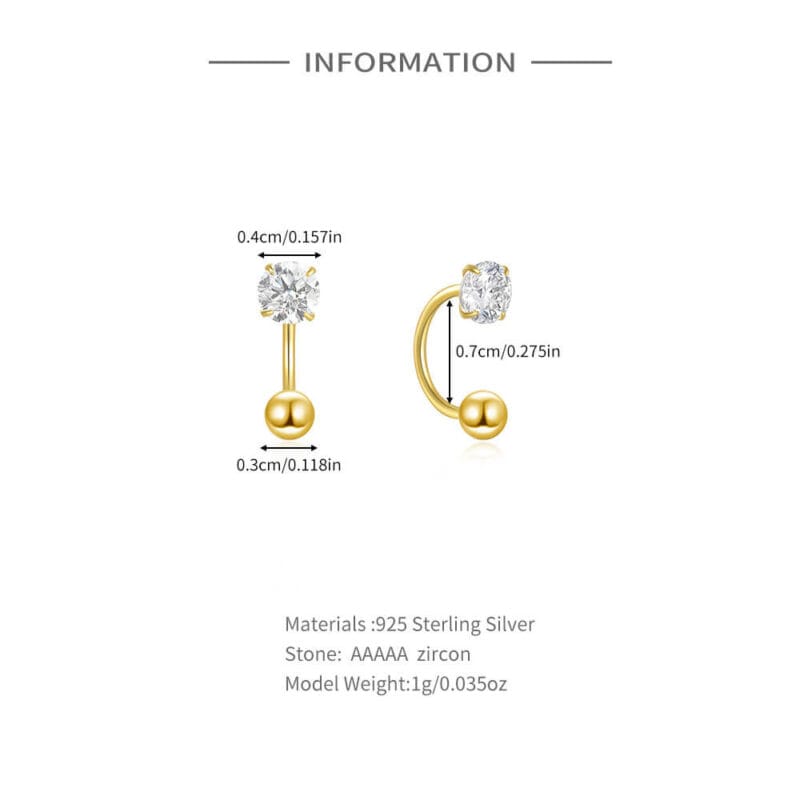 S925 Silver Huggie Half Hoop Earrings with 5A CZ 2