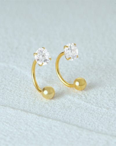 S925 Silver Huggie Half Hoop Earrings with 5A CZ 4