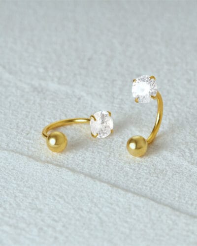 S925 Silver Huggie Half Hoop Earrings with 5A CZ 6