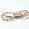Pink Premium Round Bead Sakura Agate Crystal Bracelet