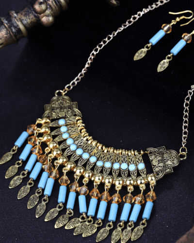 Long Crystal Drop Earrings Silver and Gold Earring and Necklace Set Bulk