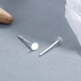 Simple Flat Round Silver Stud Earrings for Women Wholesale silver