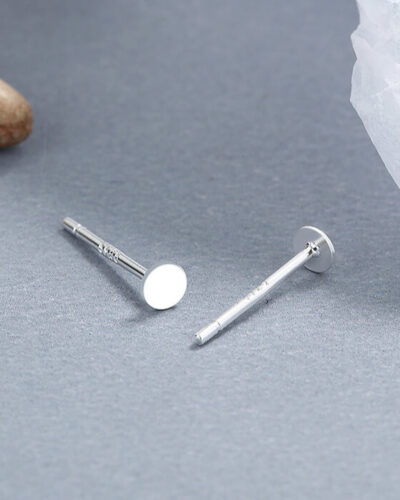 Simple Flat Round Silver Stud Earrings for Women Wholesale silver
