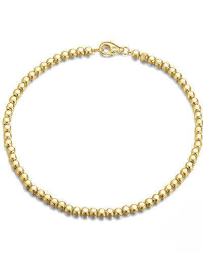 Simple Gold Plated 925 Sterling Silver Ball Beads Bracelet gold