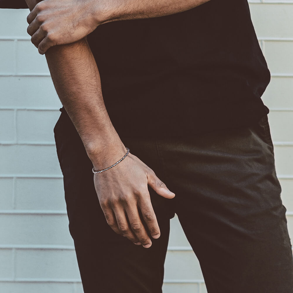 Simple Gold Plated 925 Sterling Silver Ball Beads Bracelet - Görüntü 6