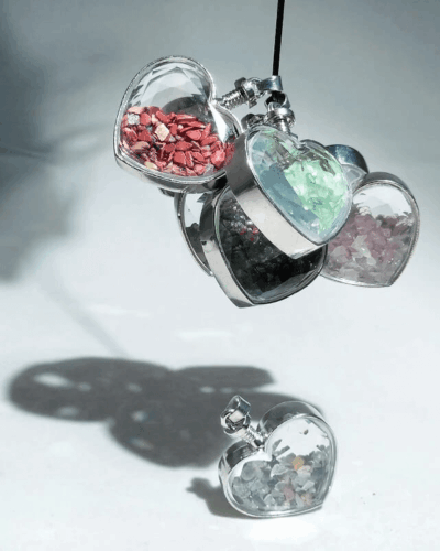 Simple Heart Citrine Crystal Necklace Chip Stones Pendant Wholesale