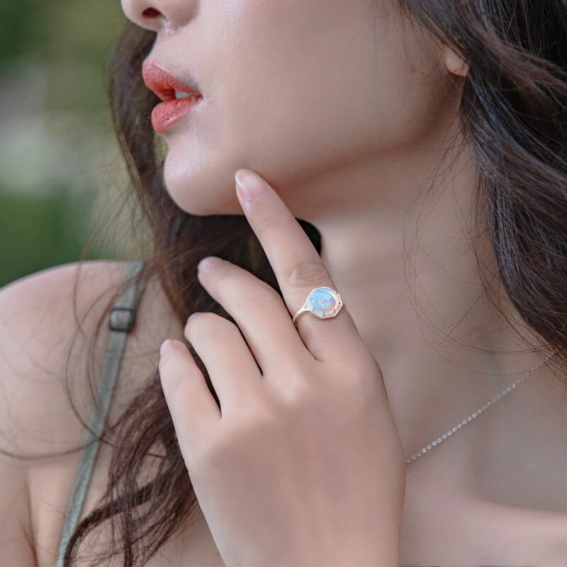 Simple Style 925 Sterling Silver Opal Necklace Wholesale 1