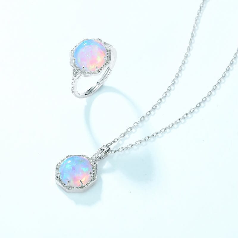 Simple Style 925 Sterling Silver Opal Necklace Wholesale - Image 6