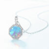 Simple Style 925 Sterling Silver Opal Necklace Wholesale