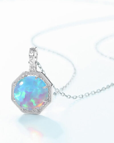 Simple Style 925 Sterling Silver Opal Necklace Wholesale