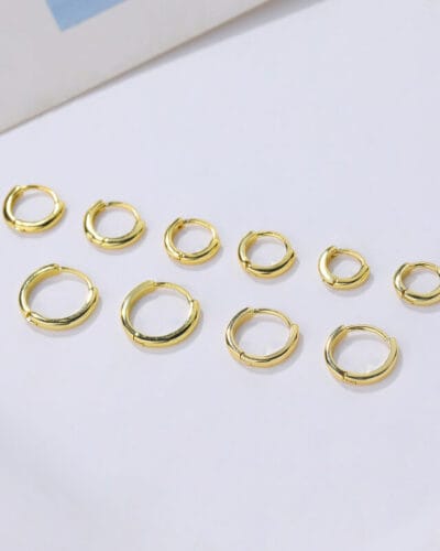 Simple Womens Sterling Silver Hoop Earrings Bulk 2