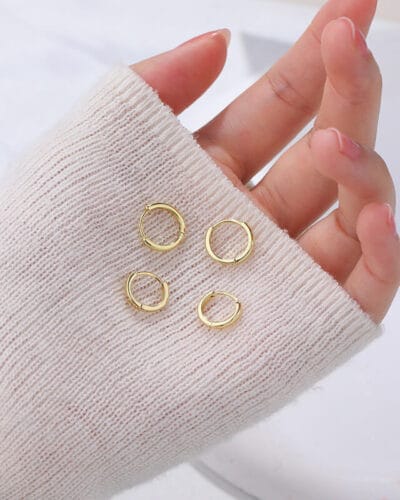 Simple Womens Sterling Silver Hoop Earrings Bulk 8