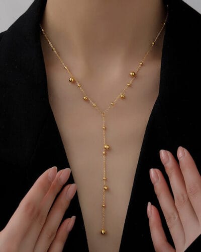 Simple Y Shape Stainless Steel Bead Chains Wholesale Tassel 4