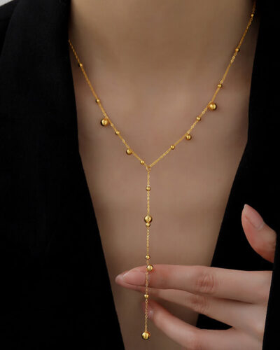 Simple Y Shape Stainless Steel Bead Chains Wholesale Tassel (6)