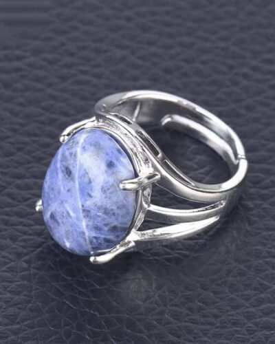 4-Prong Natural Crystal Wedding Rings for Women Wholesale