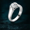 Solitaire Moissanite Engagement Ring with 925 Sterling Silver