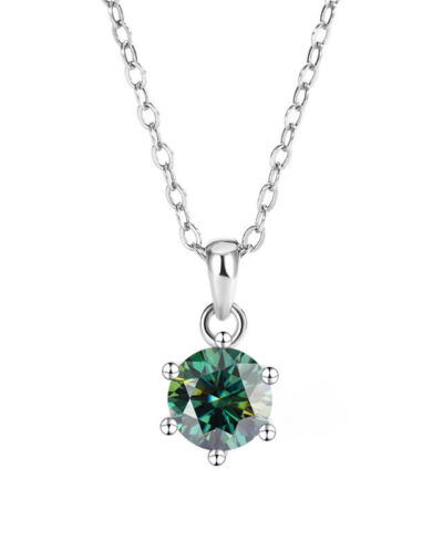 Solitaire Moissanite Necklace with Cable Chain Plating Inlay