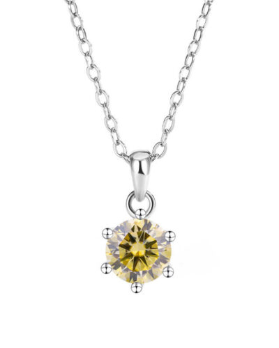 Solitaire Moissanite Necklace with Cable Chain Plating Inlay