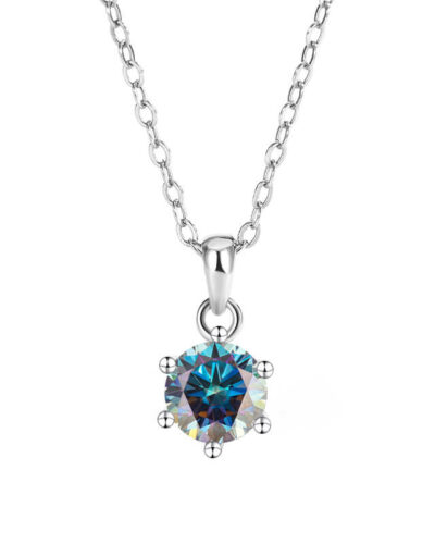 Solitaire Moissanite Necklace with Cable Chain Plating Inlay