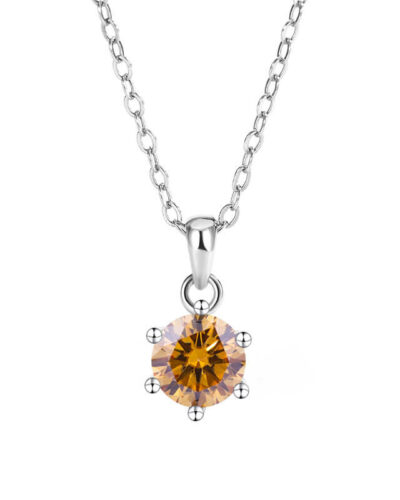 Solitaire Moissanite Necklace with Cable Chain Plating Inlay
