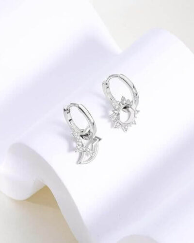 Alternative view of Sparkly Star 925 Sterling Silver Dangle Earrings