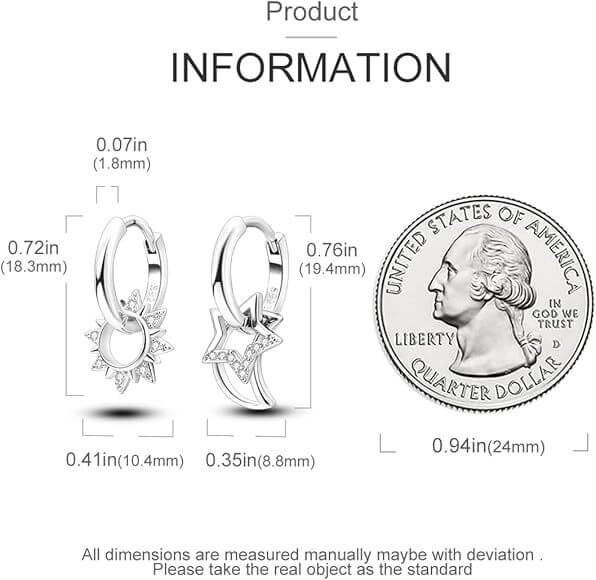 Sparkly Star 925 Sterling Silver Dangle Earrings 5