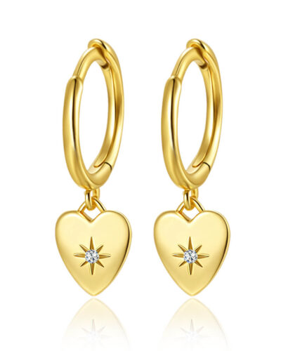 Square 925 Sterling Silver Dangle Hoop Earrings STYLE 3 GOLD PLATED