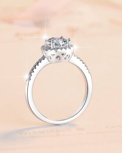 Vaihtoehtoinen näkymä Square 925 Sterling Silver Moissanite Engagement Ring for Women:stä