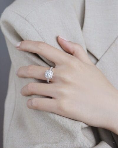 Square 925 Sterling Silver Moissanite Ring for Women 3