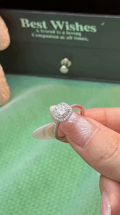 Square 925 Sterling Silver Moissanite Ring for Women 6