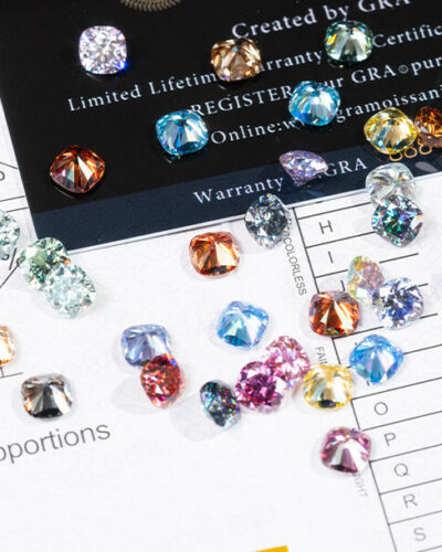Alternatief beeld van Square Brilliant Cut Colorful Moissanite Loose Stones