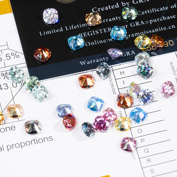 Square Brilliant Cut Colorful Moissanite Loose Stones - immagine 2