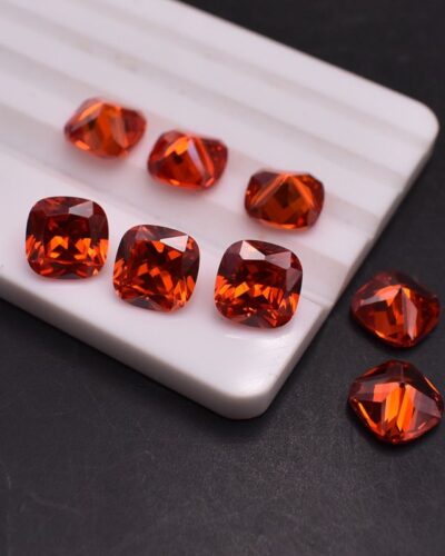 Square Brilliant Cut Red Moissanite Loose Stones